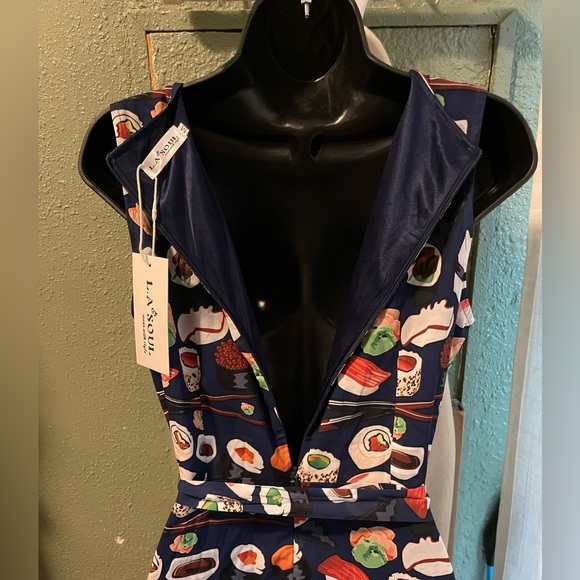 Sushi dress Sleeveless Belted Dress with Circle Skirt NWT - Picture 9 of 9